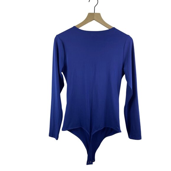 Abercrombie & Fitch Womens Large Coquette Thong V-Neck Teal Blue Bodysuit - Picture 7 of 9